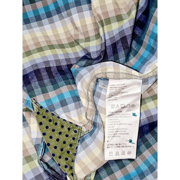 Tommy Bahama Shirt Mens XL Multicolor Turqoise Teal Check Button Up Long Sleeve - Picture 5 of 6